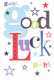 Uplifting and vibrant, this good luck card bursts with the spirit of encouragement found throughout Gidea Park, resonating with the hopefulness of neighbours wishing each other well on new ventures. The colourful 'Good Luck' lettering-pastel blue entwined with deep reds, moss greens, and sumptuous purples-spans across the crisp white background like a carefully composed bouquet, every font chosen with the precision of a florist matching petals and stems. Playful pops of navy, lilac, and cheerful lime animate the design, while stars, scattered in all sizes, evoke night skies above the quiet parks and lively high streets of Gidea Park. The card's surface feels smooth and fresh to the touch, echoing the pleasure of unwrapping a bouquet of blooms from a trusted local shop. It's a keepsake made to mark turning points-starting a new school year, welcoming a career change, or setting out on a new chapter-carrying with it genuine warmth and the simple, enduring magic of a heartfelt wish, thoughtfully shared between friends and neighbours in the Gidea Park community.